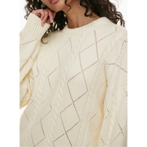 Sunday Best Peggy sweet cable sweater M whisper white - Picture 3 of 5